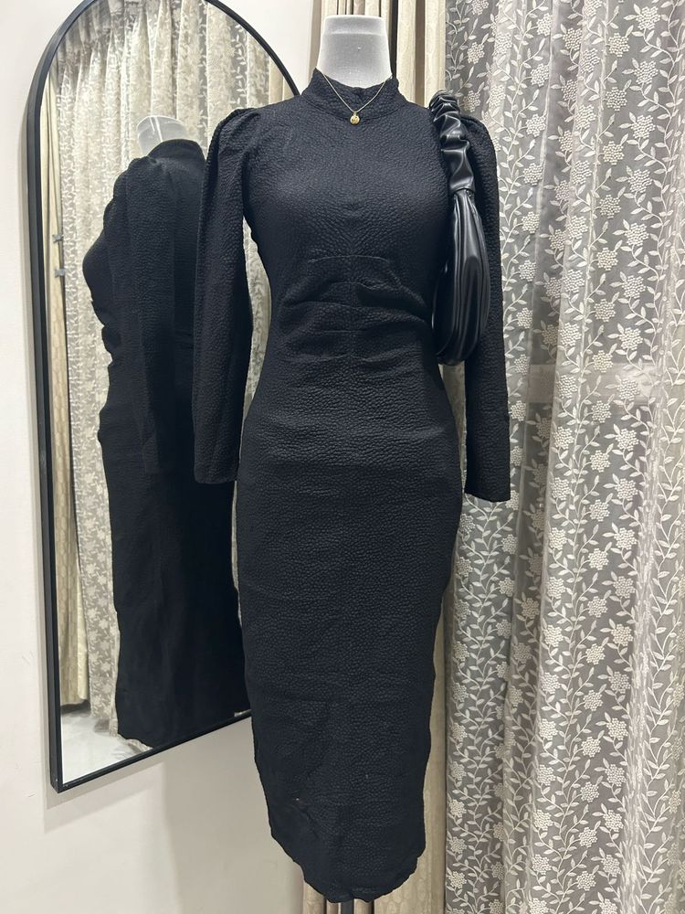 SEED HERITAGE Gothic Textured Midi Dress