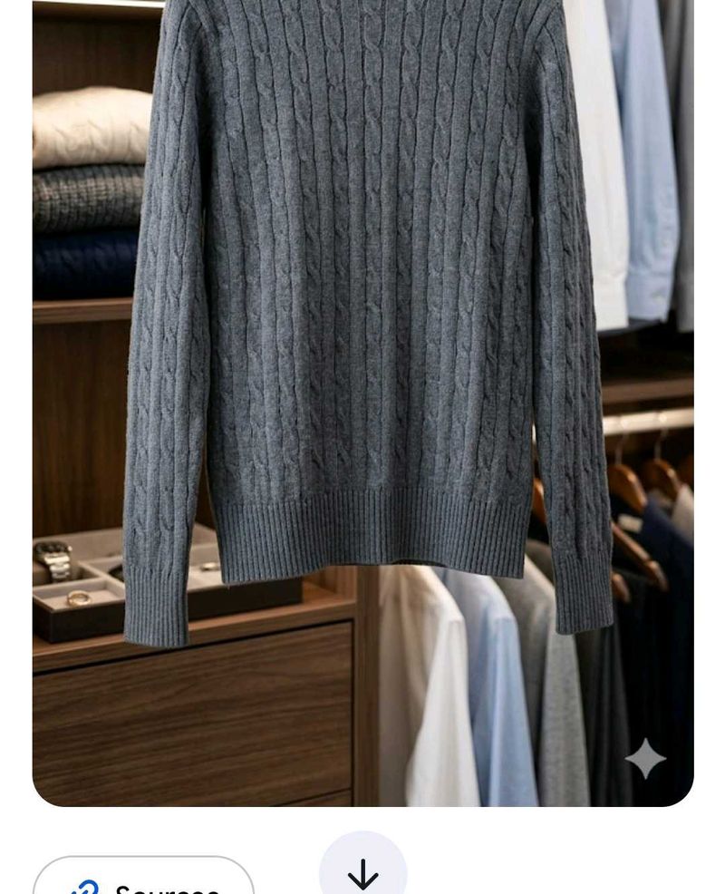 Grey Cable Knit Sweater