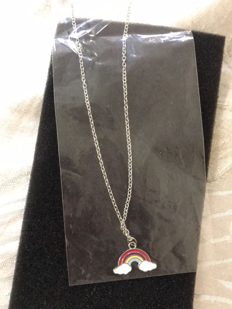 Rainbow Pendant Chain In Silver