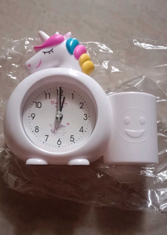 Cute Unicorn Alarm Clock with Pen Holder