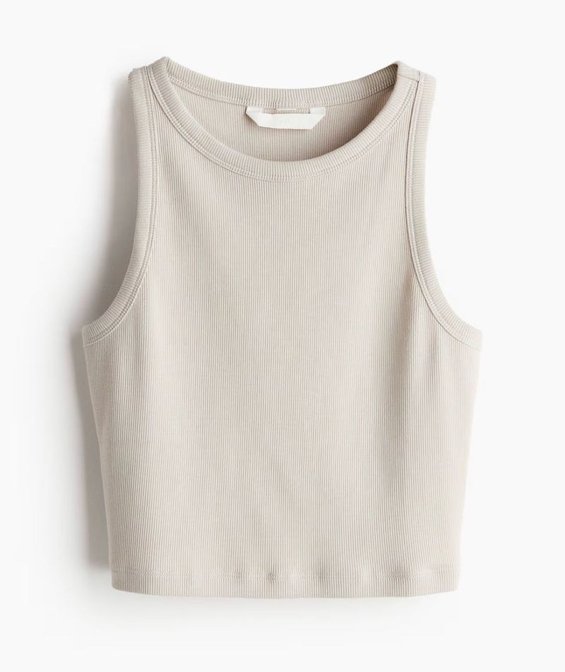 H&amp;M Ribbed Cropped Tank Top
