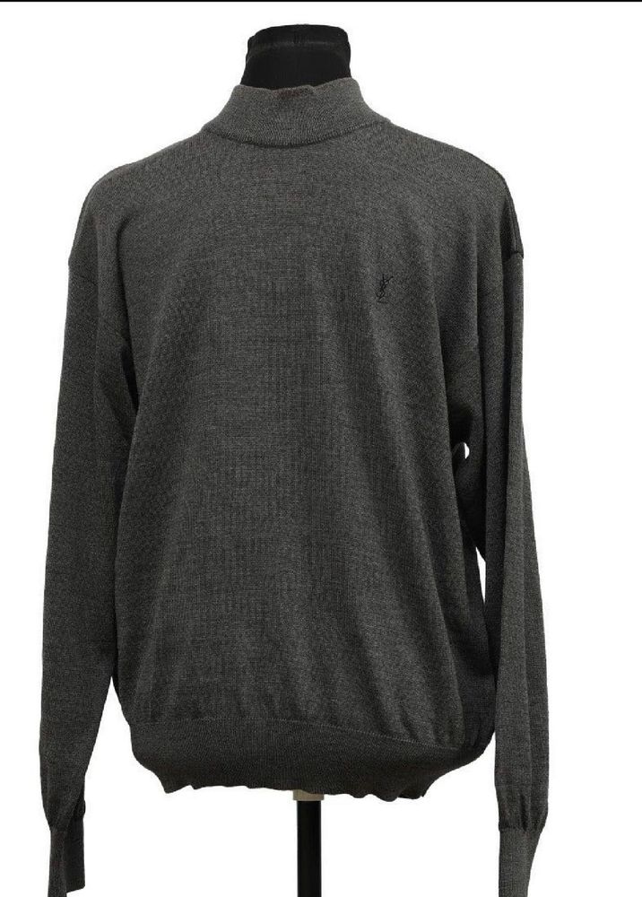 Men's Grey Turtleneck Sweater
