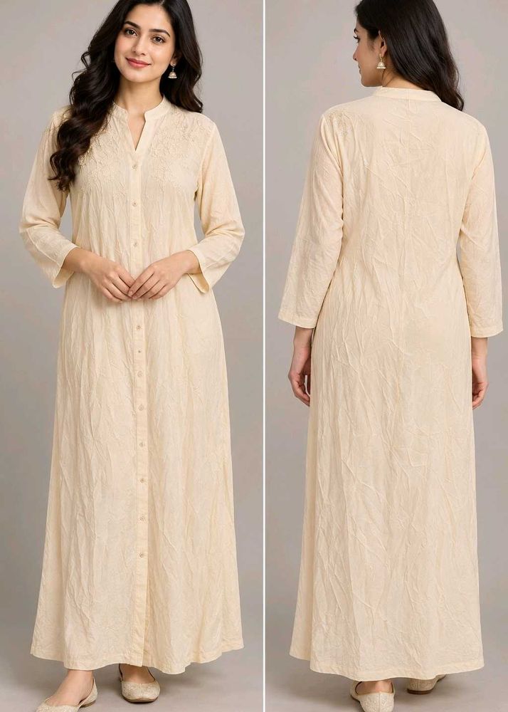 Elegant Cream Cotton Kurta