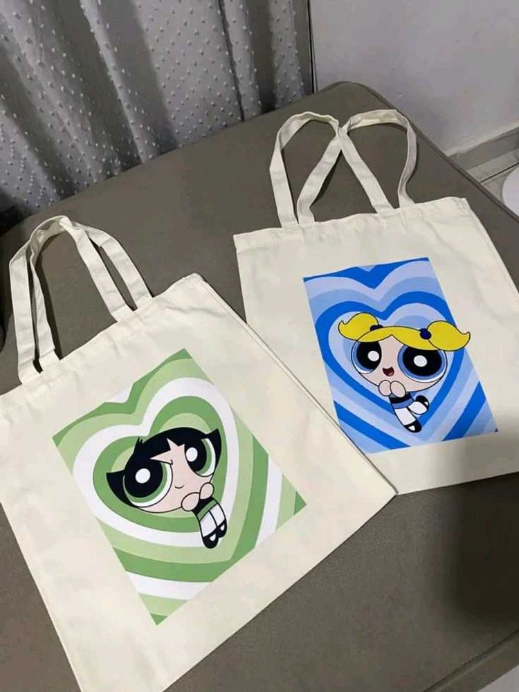 Cute Cartoon Print Tote Bag HANDMADE BY ME👌🏻🌷