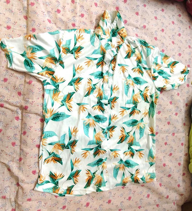 Tropical Print Shorts + Shirt