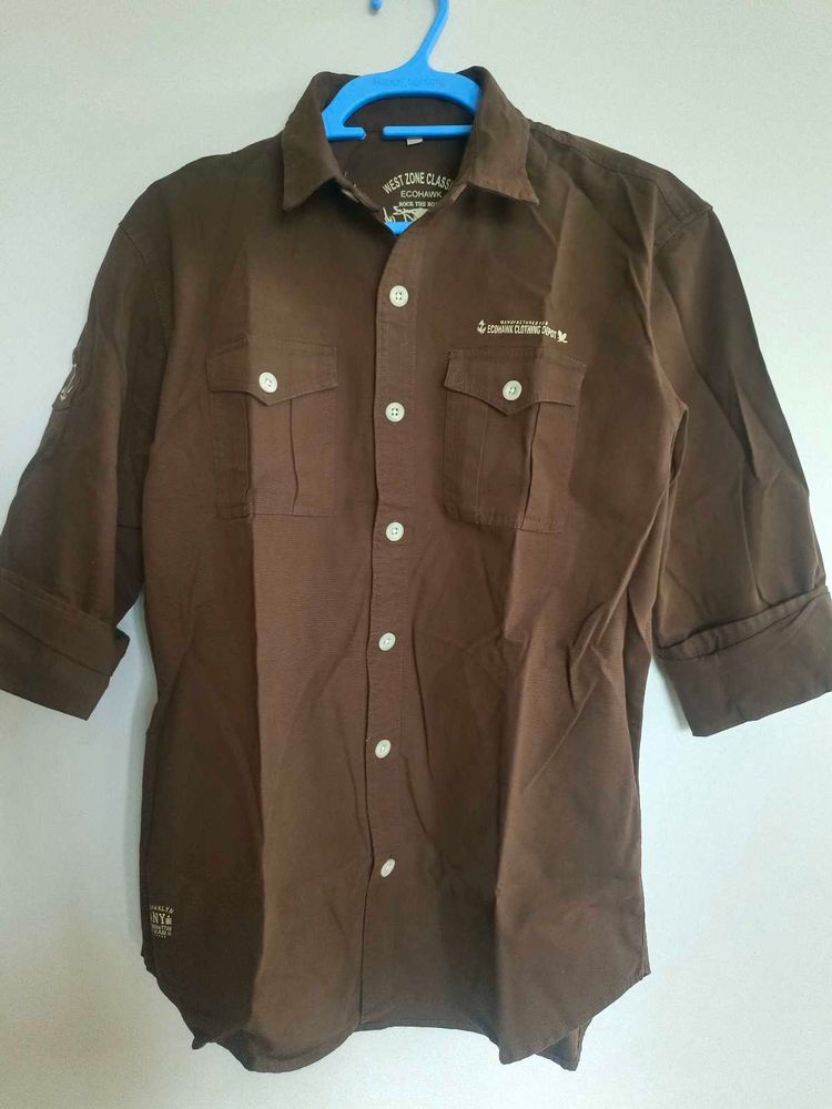 Men's Brown Casual Shirt
