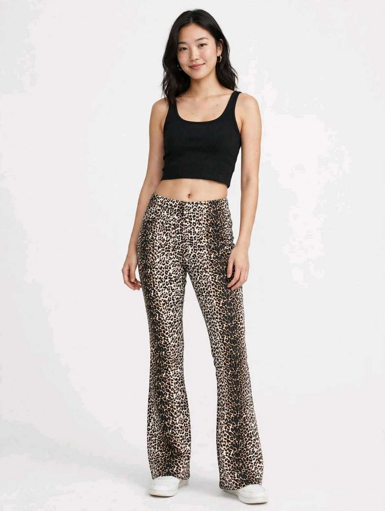Leopard Print Flare Pants
