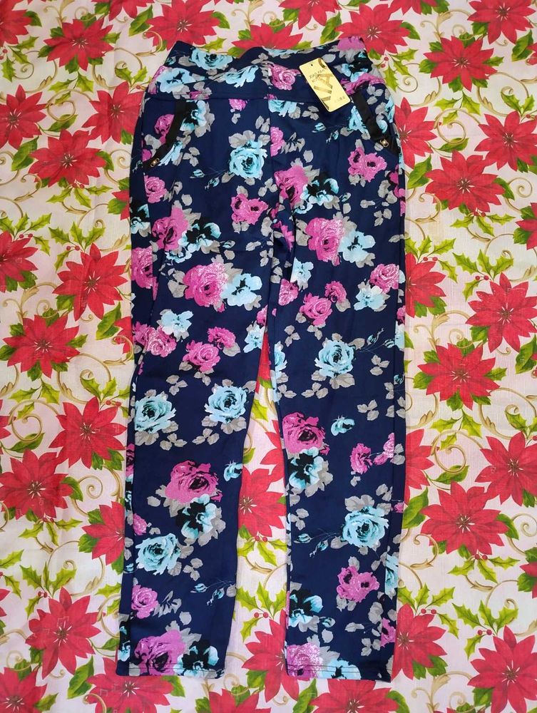 Women's Floral Print Pants👖– Double XL