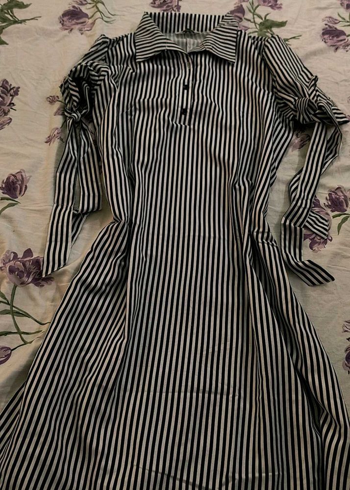Chic Striped Shirt Dress