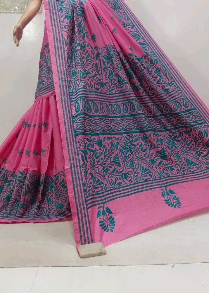 Hand Kantha Embroidery Saree