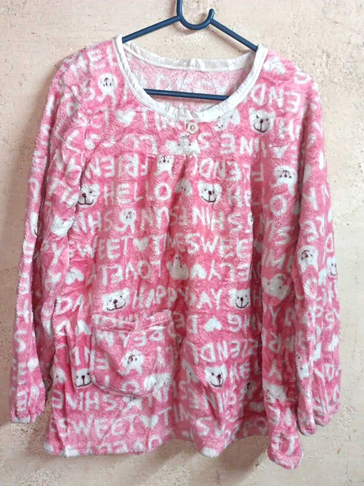 2PCS Trendy Oversized Fleece Fashion Night Suit
