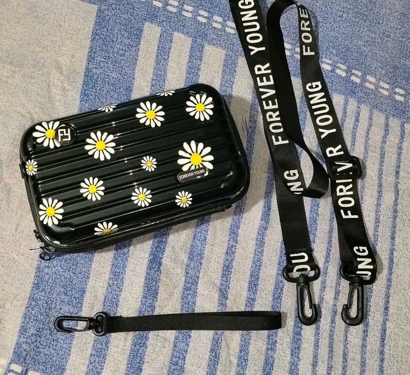 Cute Daisy Print Mini Suitcase Bag