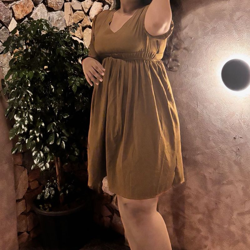 Casual A-line V-Neck Dress