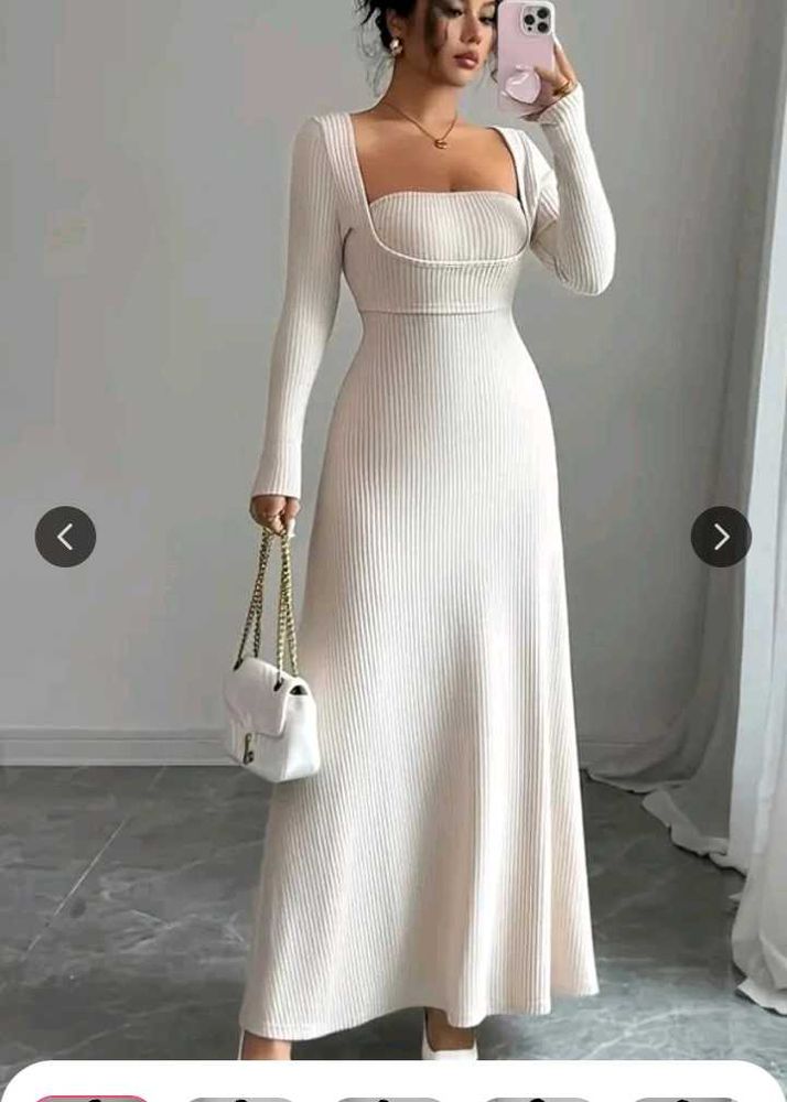 Elegant Ribbed Knit Maxi Dress