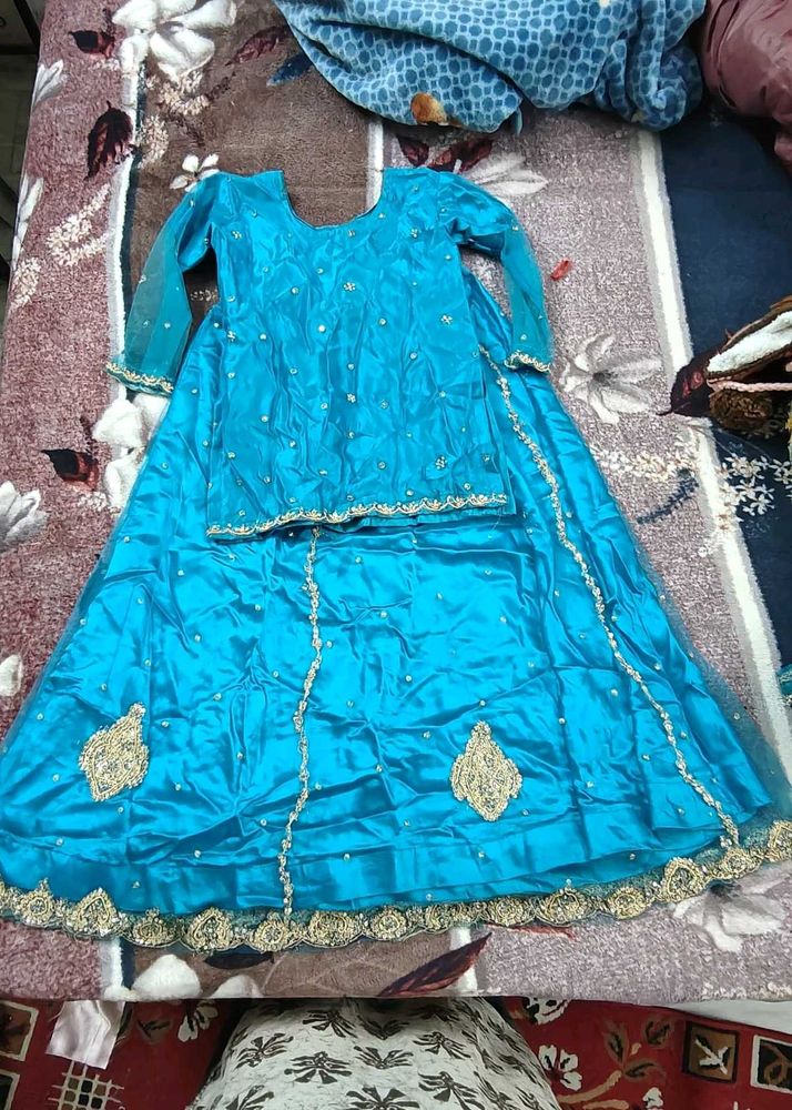 Teal Embellished Lehenga Set