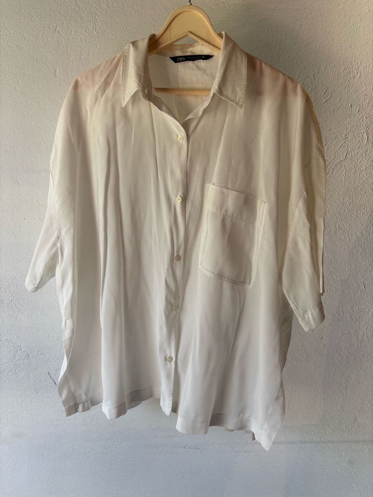 Classic White Zara Oversized Shirt