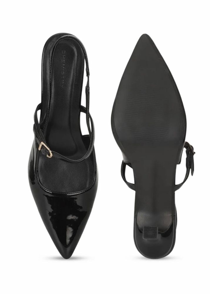 Chemistry Patent Slingback Heels