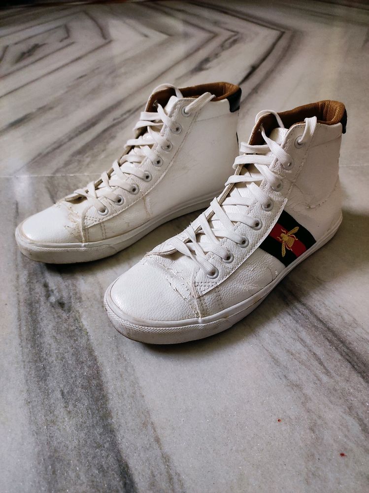 White Gucci High Top Sneakers For Men &amp; Women