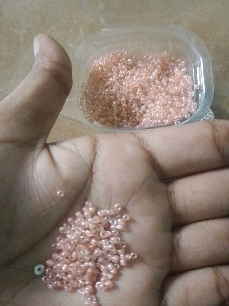 Rose Gold Seed beads ,pearl