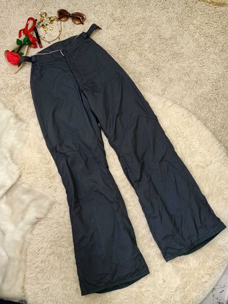 Stylish Dark Grey Bomber Wide Leg Pants