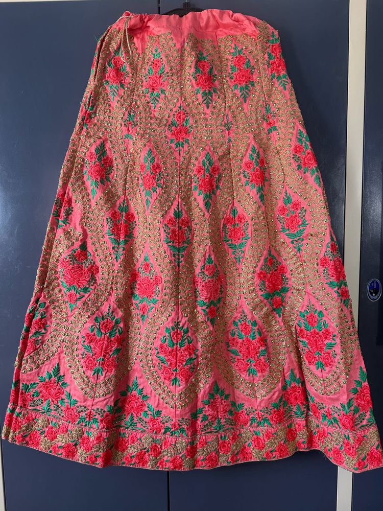 Beautifully Embroidered Pink Lehenga Skirt