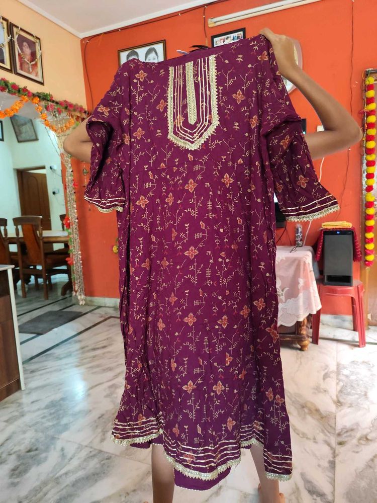 Rayon Cotton Anarkali Kurti