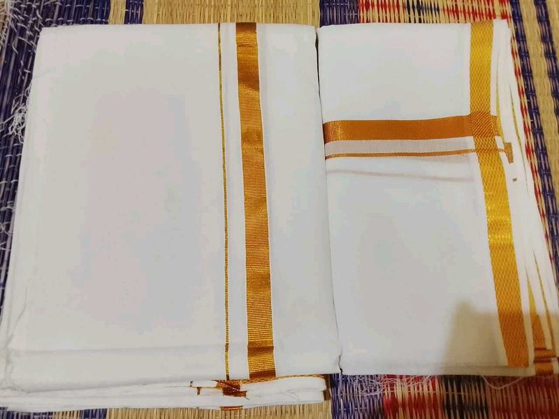 Brand New Dhoti with Gold Border