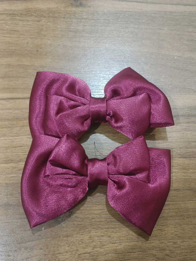 Chic Satin Bow Hair Clips