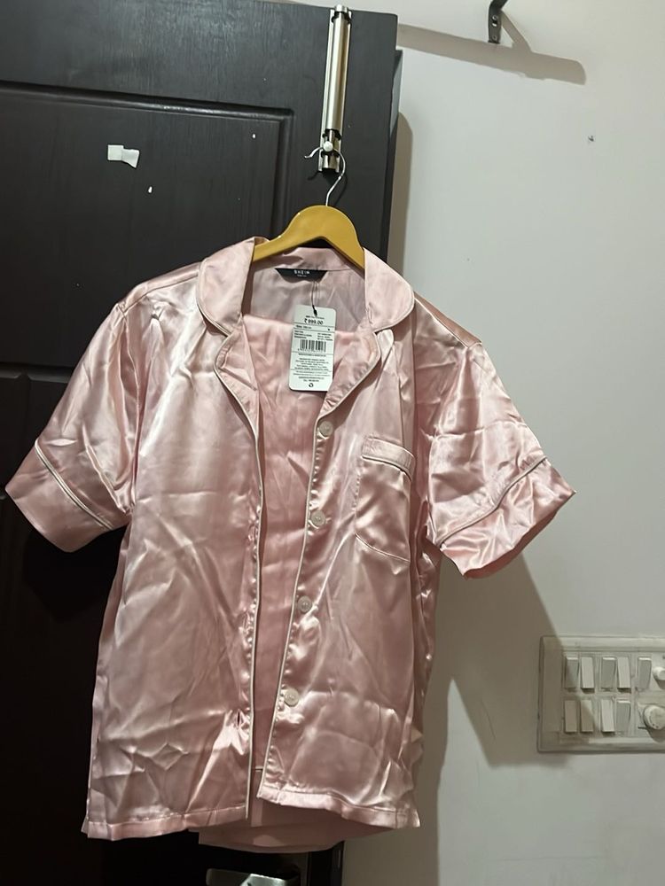baby Pink satin  Pajama Set