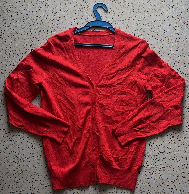 Red Cardigan Sweater