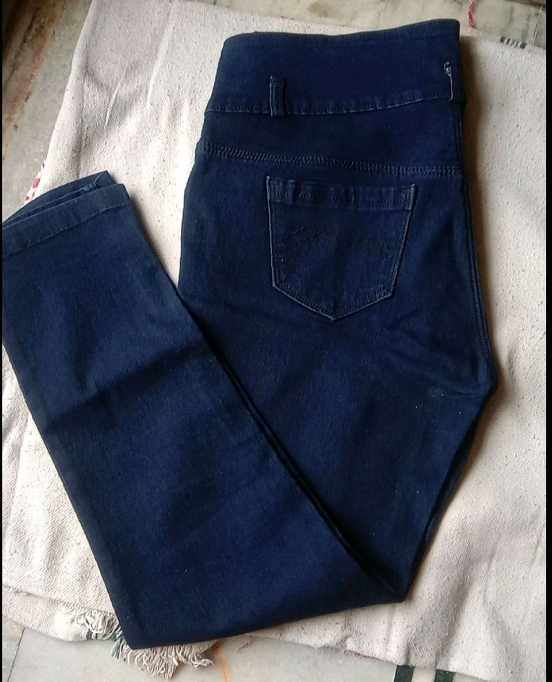 Navy Blue High Waisted Jean