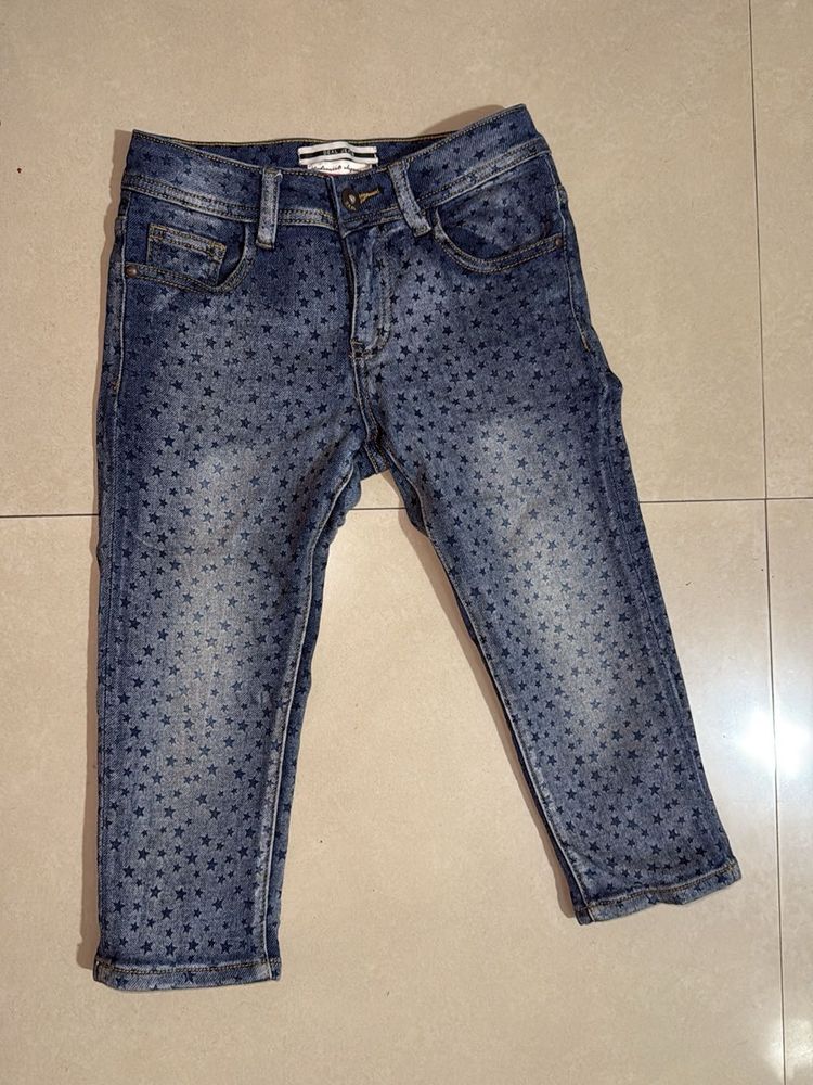 Cute Star Print Denim Jeans