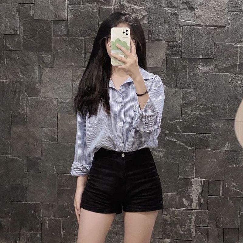 Y2k Korean Matte Black Heavy Denim Shorts