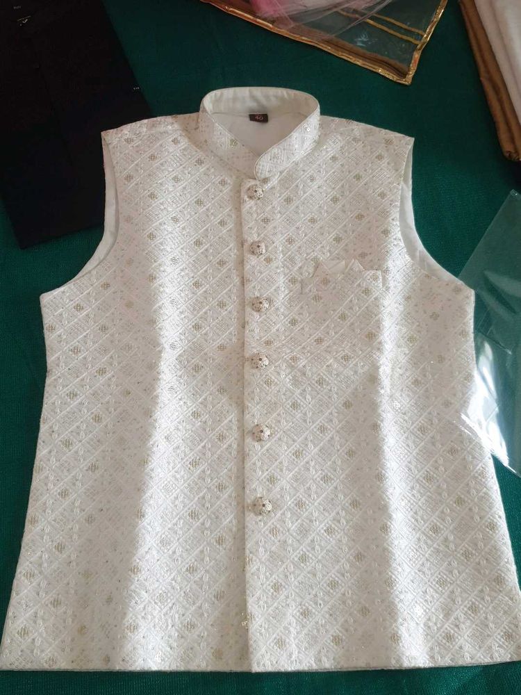 new👌📣Elegant White Nehru Jacket
