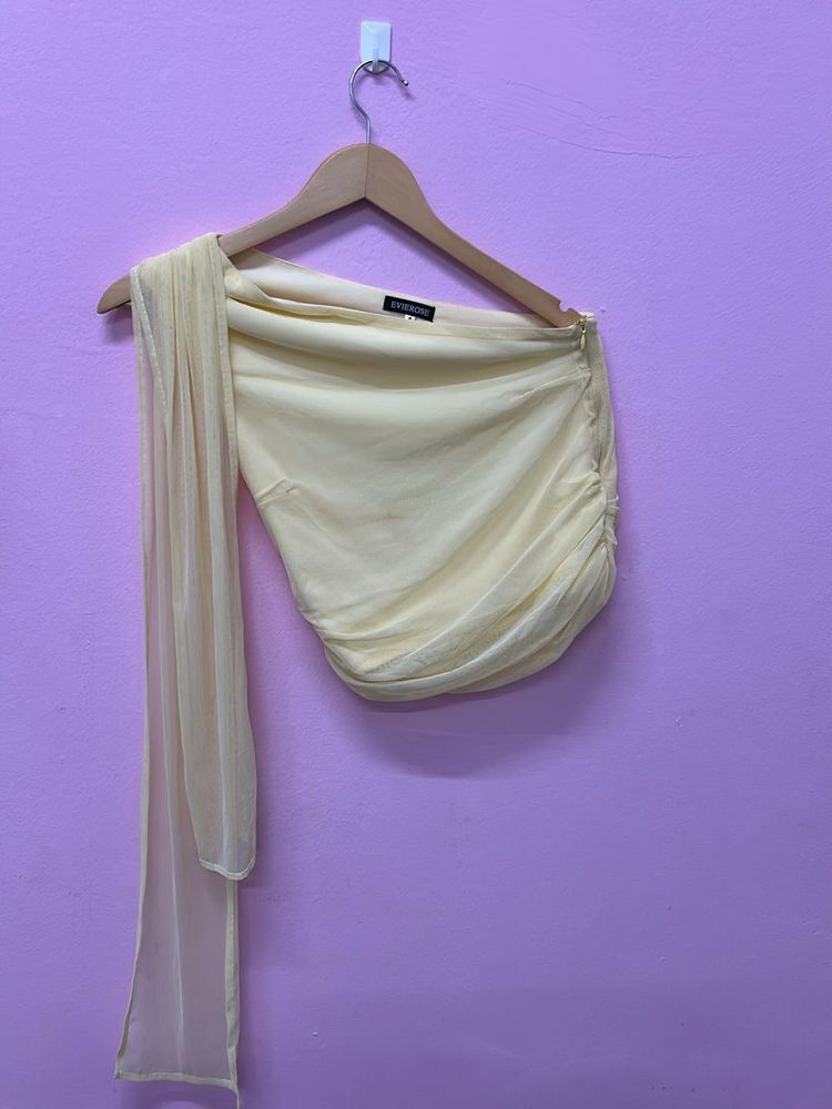Yellow One-Shoulder Top