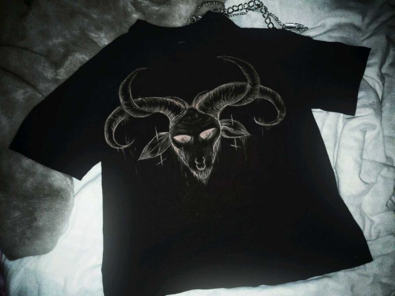 Gothic Goat Graphic Black T-Shirt (Unisex)