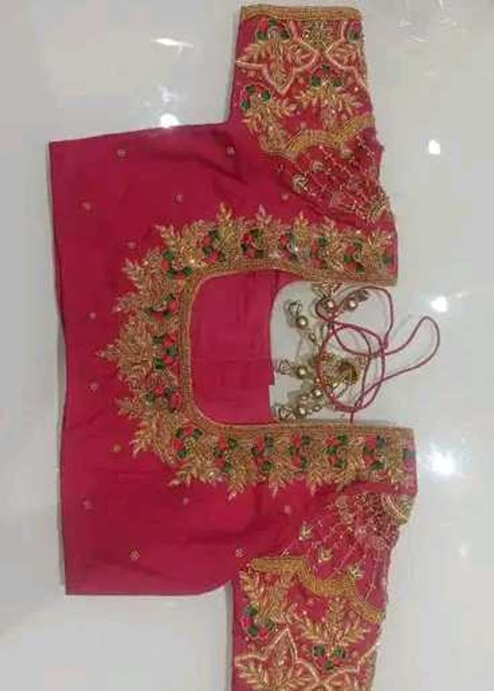 Designer Embroidered Pink Blouse