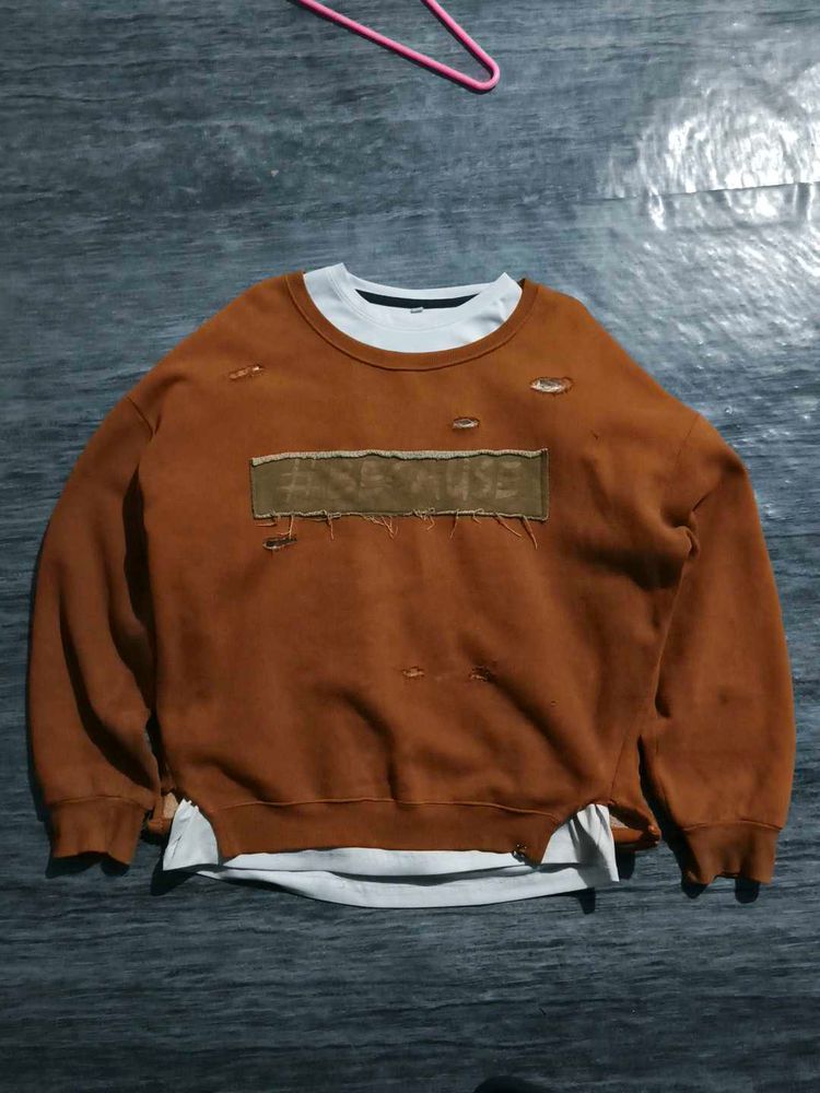 Brown distressed Sweatshirt