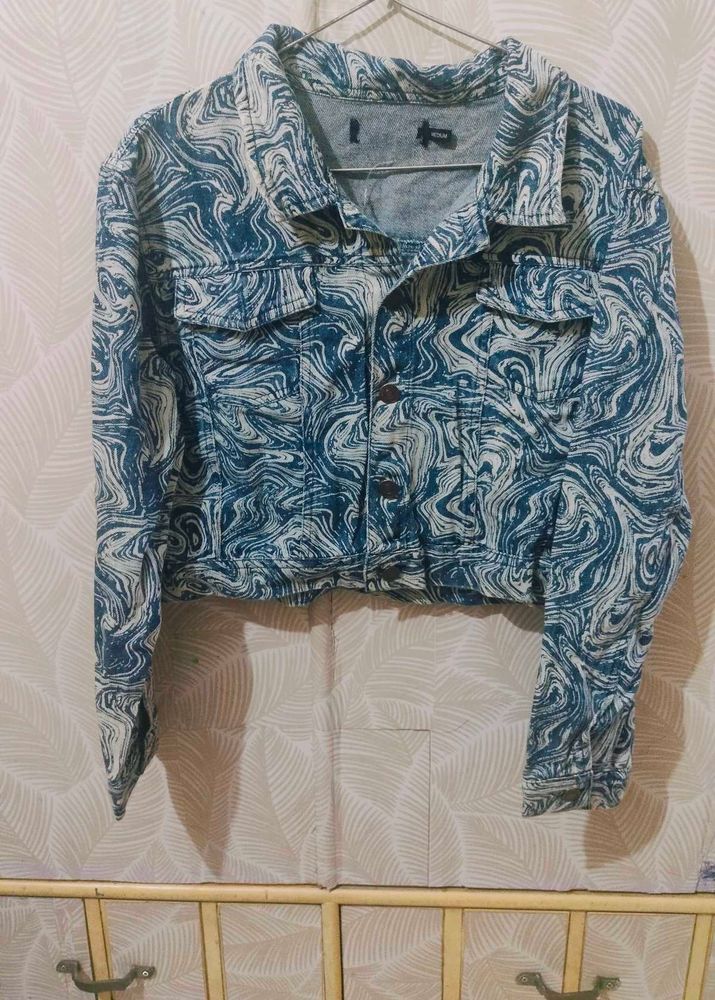 Stylish Patterned Denim Jacket