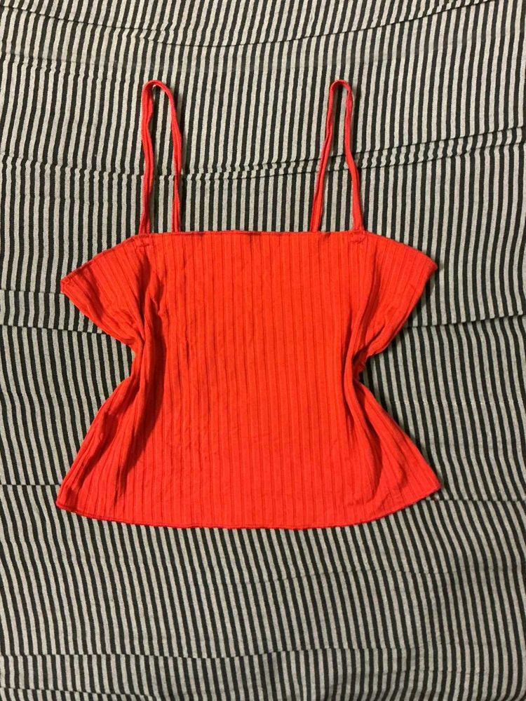 Red Sleeveless Crop Top