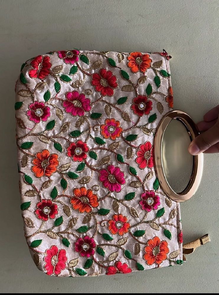 Embroidered Floral Clutch purse