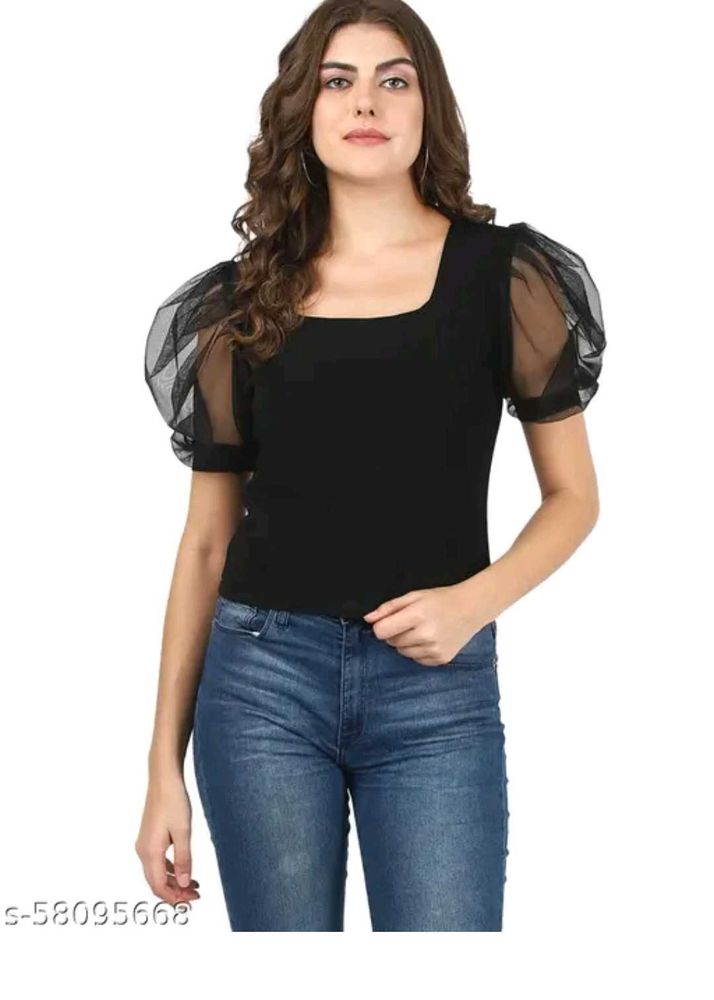 Chic Black Puff Sleeve Top