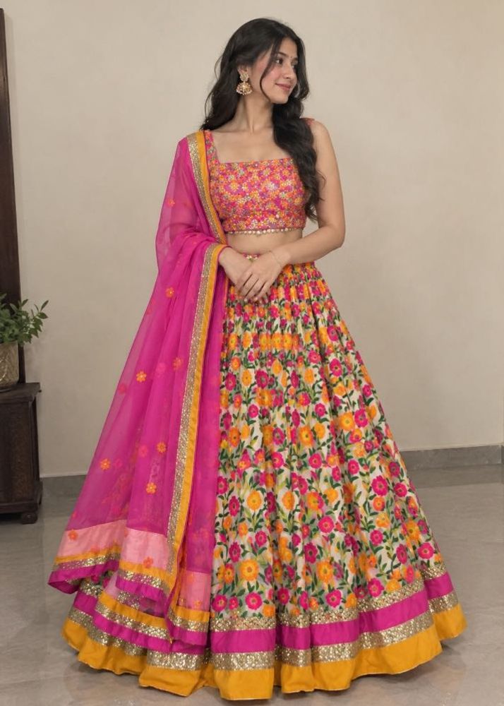 Vibrant Floral Lehenga Choli Set