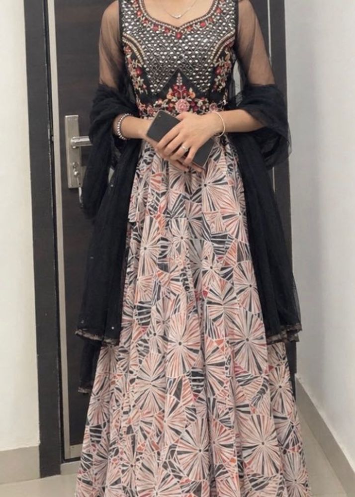 Elegant Printed Lehenga with Embellished Choli