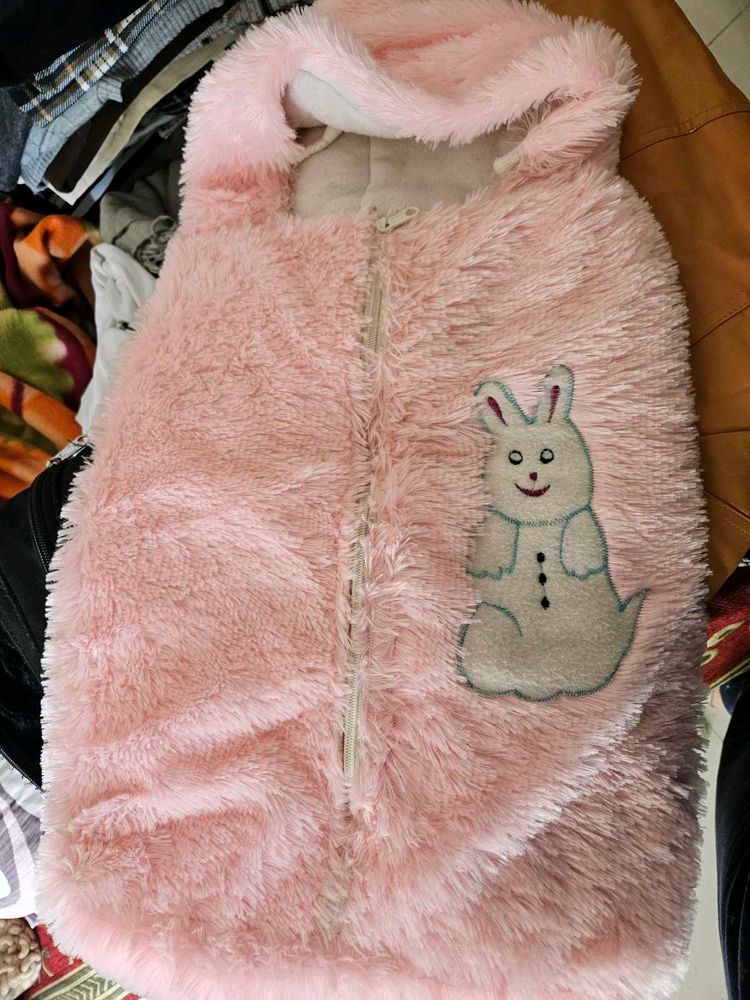 Pink Bunny Baby Sleep Bag/Blanket