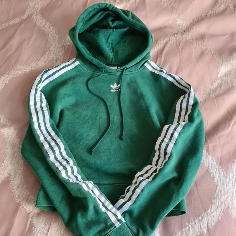 Green Adidas Cropped Hoodie