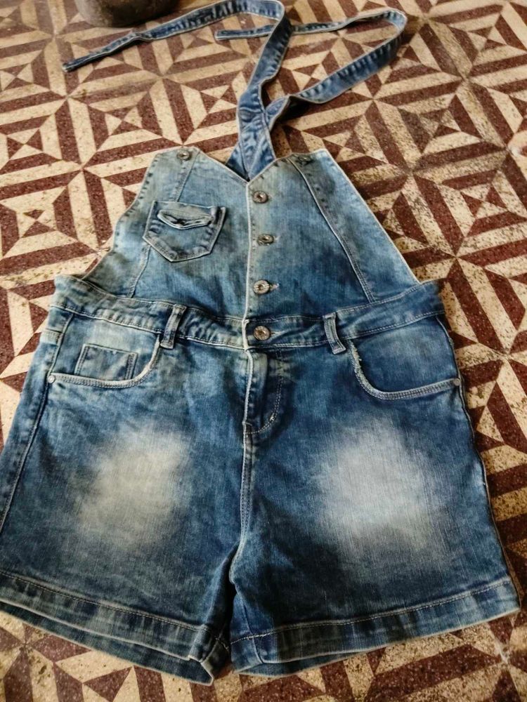 Denim Short Overalls