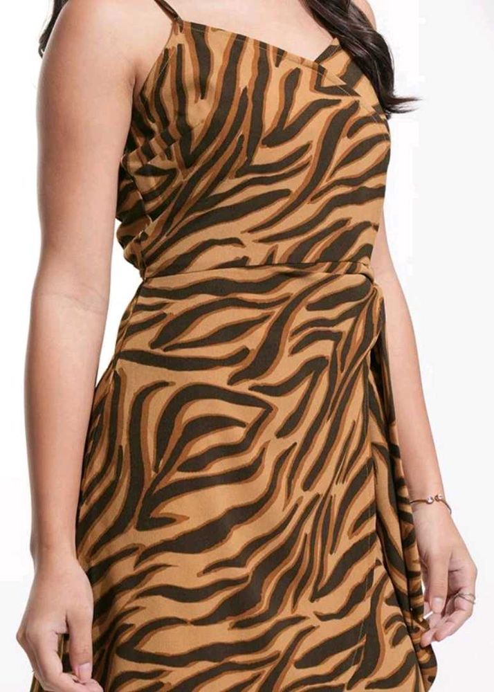Stylish Tiger Print Midi Dress