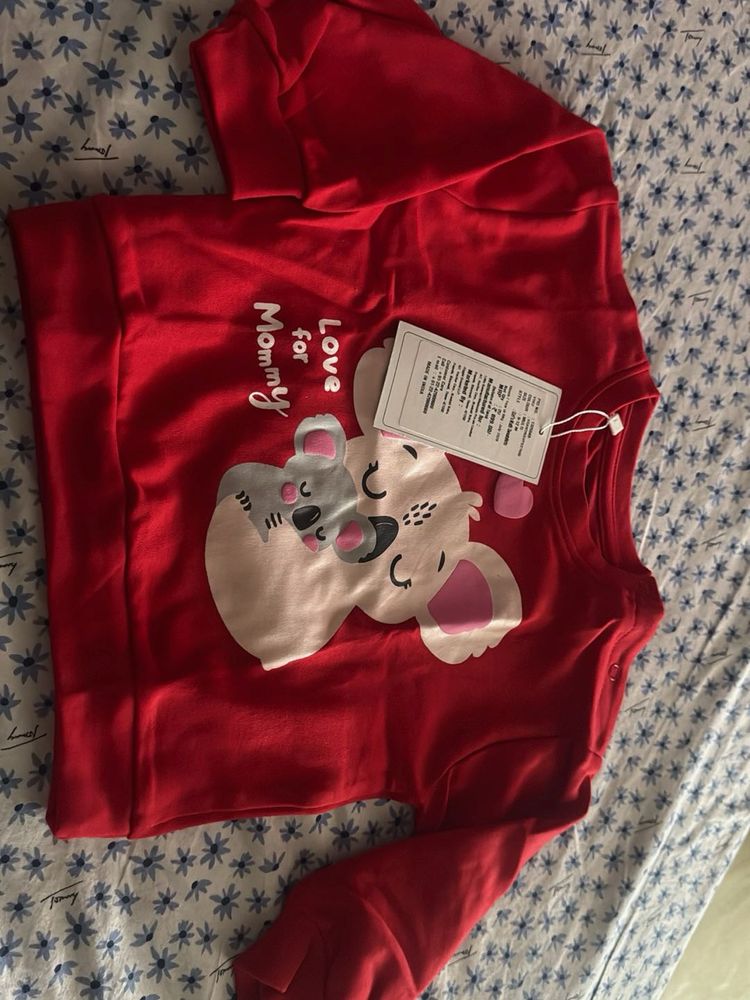 Cute Red Koala Print Sweatshirt