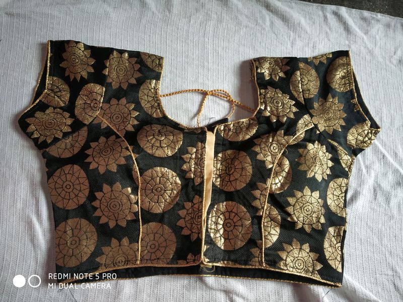 NEW Brocade black blouse.